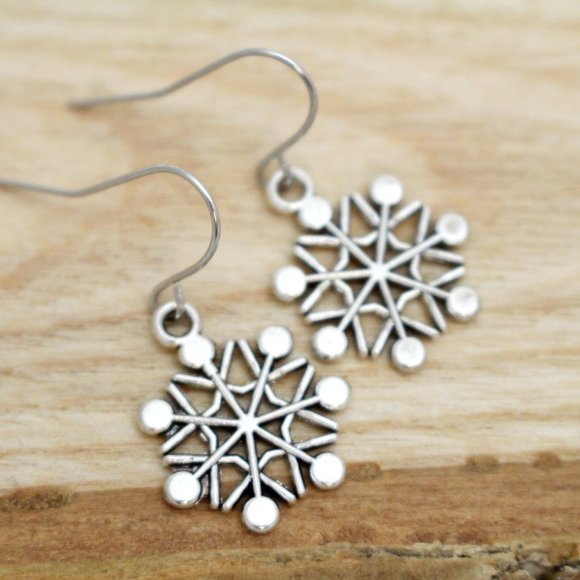 Bubble Snowflake Charm Earrings - Picture 4 of 8